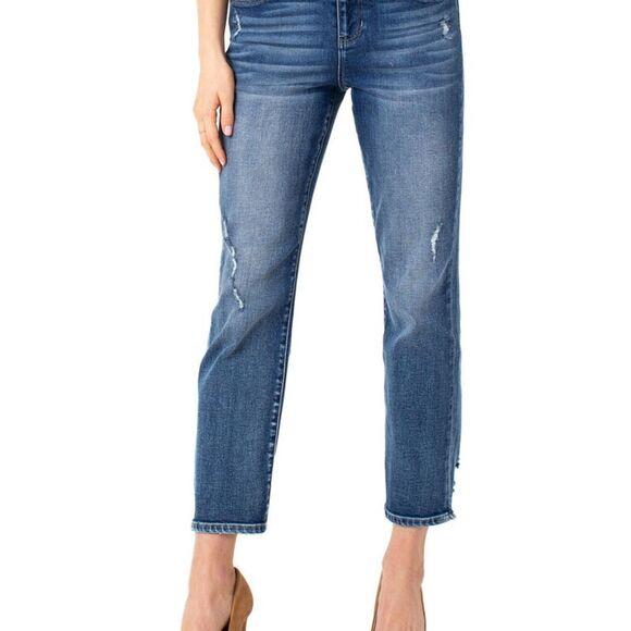 Liverpool crop  straight  raw hem Blue Jeans size 6/28 - Picture 1 of 14